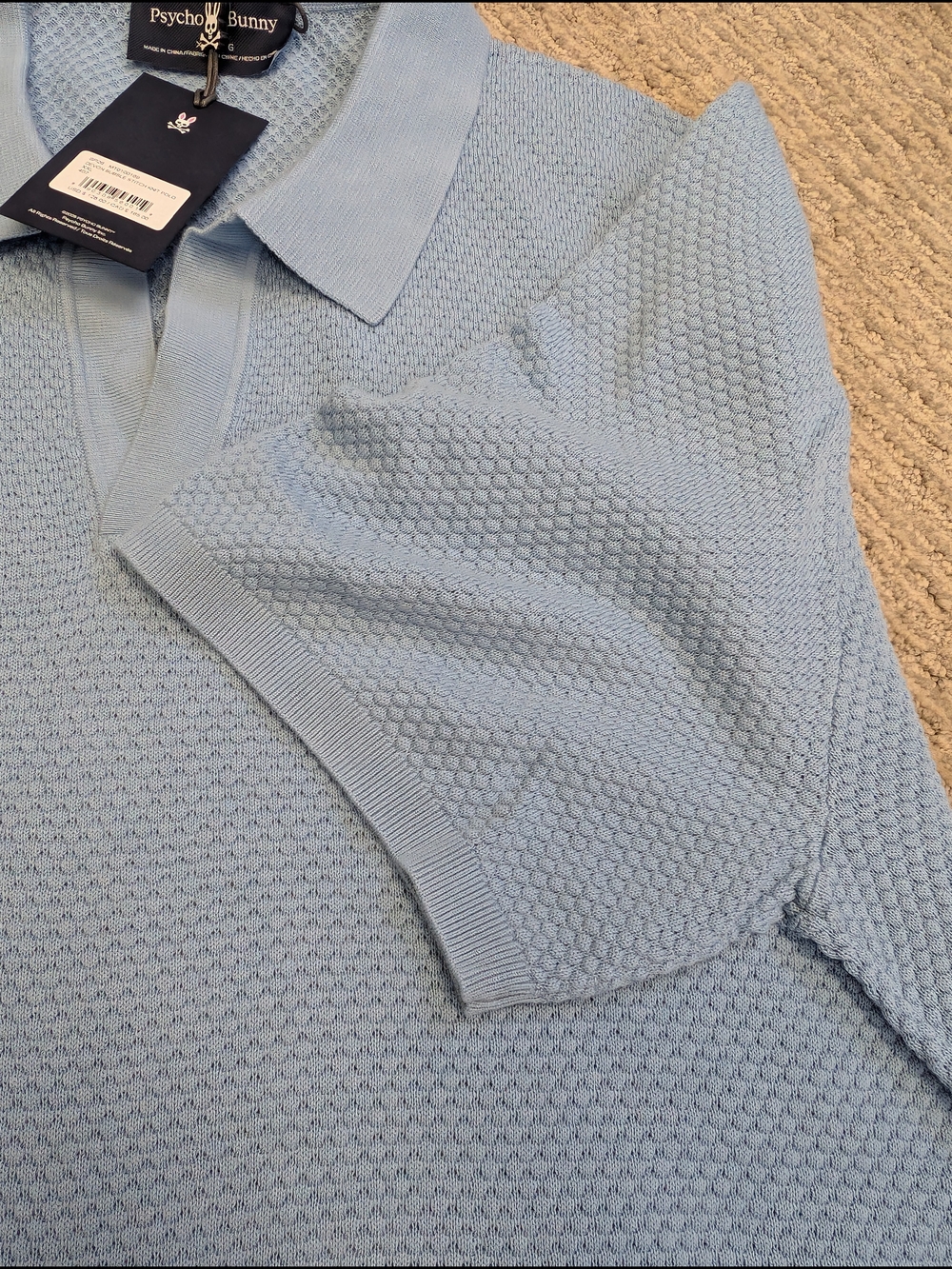 Psycho Bunny Light Blue Knit Polo - Picture 4 of 6